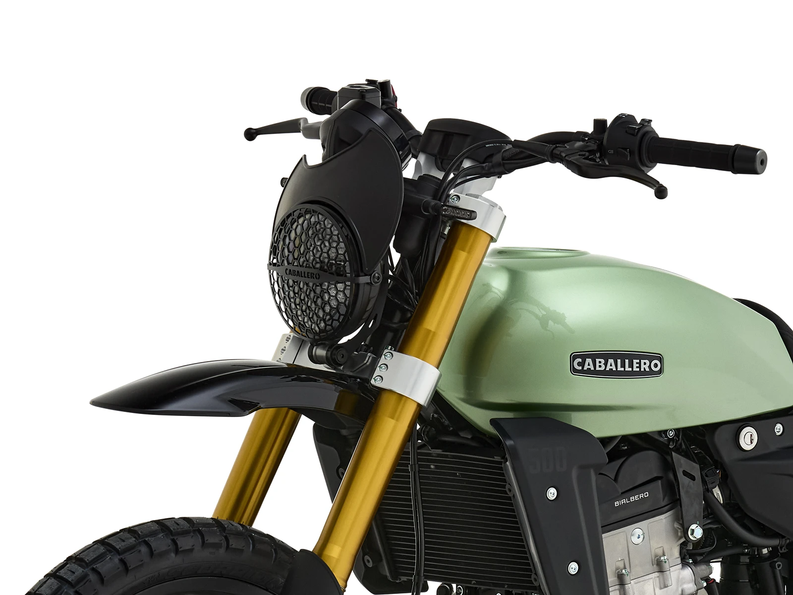 FANTIC CABALLERO Rally 500 MY25 ストーンガード装備のヘッドライトやテールランプ、左右のターンシグナルなどすべての灯火類をLED化。 | 輸入発売元 MOTORISTS モータリスト合同会社