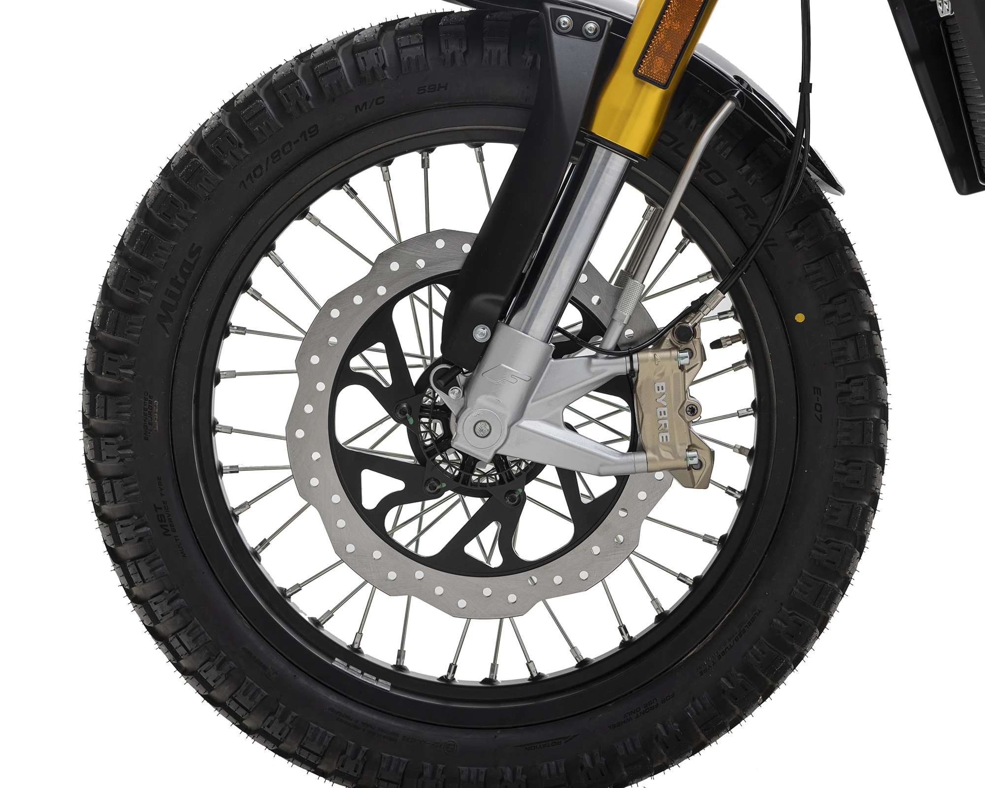 FANTIC CABALLERO Scrambler 125 DEULUXE MY25 デュアルチャネルABS装備のBYBREラジアルキャリパーとφ320mmフロ-ティングディスク。 | 輸入発売元 MOTORISTS モータリスト合同会社